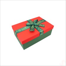 Süsle Bebek ve Parti Kırmızı Kapaklı Fiyonklu Yeşil Kutu, 19 cm - Küçük Boy