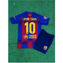Barcelona 2025-26 Yeni Sezon Iç Saha Lamine Yamal Çocuk Forması 2'li Set