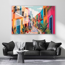 Artarilion Cam Yatay Duvar Tablosu Cam Bohem Renkli Sehir Ev Ofis Salon Modern Duvar Tablosu