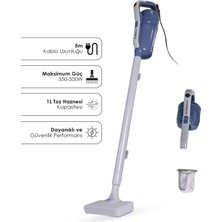 Empressco EK340 Torbasız Dikey Elektrikli Süpürge, Güçlü ve Kullanışlı Temizlik Aracı