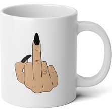 Empressco Şık Kadın Orta Parmak Baskılı Porselen Kupa, Zarif ve Kaliteli Tasarım