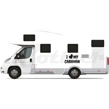 Motiker I Love My Caravan Sticker Karavan Etiket