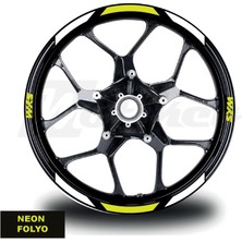 Motiker Sym ADX-125 Sticker Jant Dışı  Neon Sarı Beyaz Renkli Etiket Modeli Sticker