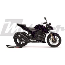 Motiker Apache Rtr 200 Kaplama Sticker Etiket Modeli Şimşek Desen Mor Siyah