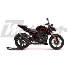 Motiker Apache Rtr 200 Kaplama Sticker Etiket Modeli Şimşek Desen Kırmızı Siyah