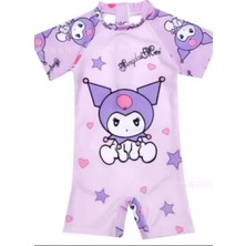 Petityu Kuromi Şirin Mor Tulum Kız Çocuk Güneş Korumalı Mayo