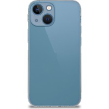 Caseworld Apple iPhone 13 Mini ile Uyumlu Kapak Kamera Korumalı Şarj Yeri Tıpalı Şeffaf Silikon Kılıf