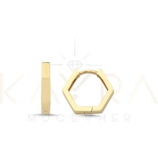 Kayra Mücevher Geometri Altın Halka Küpe AHK77