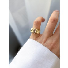 Venüs Design Çelik Taşlı Serçe Parmak Yüzük (Ayarlanabilir)