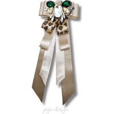 Pegu Shine Seri Ekru Grogren Arılı Kurdele Taşlı Yaka Çiçeği Broş Okul,iş,şal,gömlek