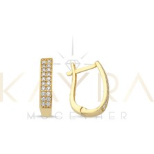 Kayra Mücevher Taşlı Altın Halka Küpe AHK87