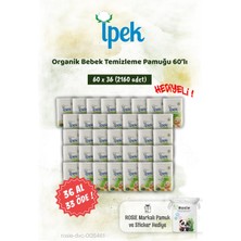 İpek 36 Al 33 Öde Ipek Organik 60'lı Bebek Temizleme Pamuğu ve Rosie Pamuk Hediye