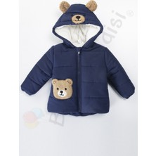 Bebek Vadisi Ayıcıklı Içi Peluş Kürklü Fermuarlı Kapitone Kapüşonlu Kar Şişme Kışlık Erkek Bebek Mont Çocuk Kaban