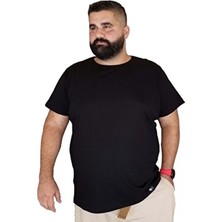 Xanimal Erkek Siyah Büyük Beden Kısa Kol Pamuklu T-Shirt Günlük Stil ile Rahat Kullanım