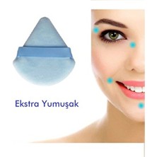 Malinka Mavi Üçgen Kadife Puf Yüz Kontür Makyaj Süngeri Yıkanabilir Özellikte Ekstra Yumuşak