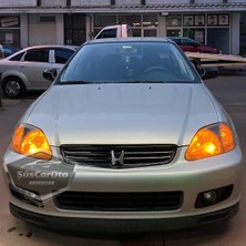 Caralp Honda Civic Ies Ek Ej 1996-2000 Uyumlu Üniversal V2 Laguna Lip Esnek Ön Lip 2 Parça Tampon Altı Dil Karlık Ön Ek