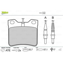 Valeo 671295 - Fren Balatası Arka Mercedes W638 B901 B902 . Peugeot 406 605
