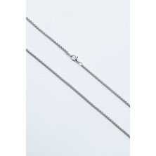 Alooya Metallica Gümüş Kaplama Örme Zincir Kolye