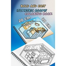 Pink Swan Craft Isometric Rooms Bold And Easy - 20X20 Büyük Boyama Kitabı, Çocuklar ve Yetişkinler Için