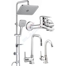 Blackfit Krom Tepe Duş Seti Delta Mutfak Lavabo Banyo Bataryası Duş Başlığı