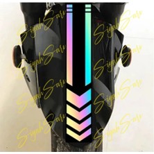 Aydın Garage Motor Ön Teker Şerit 35X6,5 cm Kask Depo Kapağı Araba Araç Otomobil Motorsiklet Sticker