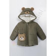 Bebek Vadisi Ayıcıklı Içi Peluş Kürklü Fermuarlı Kapitone Kapüşonlu Kar Şişme Kışlık Erkek Bebek Mont Çocuk Kaban