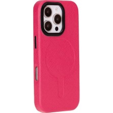 Mulvxurg  URG02 Apple Iphone 16 Pro Max Uyumlu, Hakiki Deri, El Yapımı Kılıf, Pembe (Mulvix)