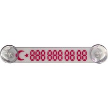 Yenidünyaoto  Cama Vantuzlu Oto Araç Içi Telefon Numaratör,telefon No Gösterici, Beyaz-Kırmızı YDNMR024