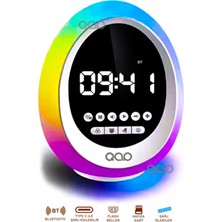 Teknohane Bluetooth Hoparlör Ses Bombası Ses Küresi Rgb Ledli Gece Lambası Saat ve Alarm P133