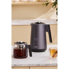 Empressco Çift Cidarlı Dijital Ekranlı Gümüş Çay Makinesi, Şık ve Kullanışlı Tasarım.