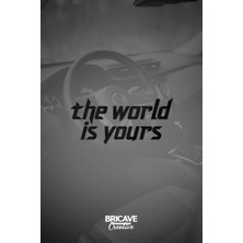 Aydın Garage The World Is Yours Motivasyon Jdm Araba-Motosiklet Cam Etiket Sticker 19X9CM