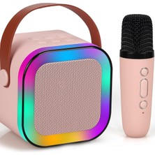 Gampus Mikrofonlu Renkli Aydınlatma Bluetooth Ses Profesyonel Karaoke Seti Sistemi Yüksek Ses