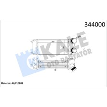 Kale 344000 Turbo Radyatörü Intercooler C4-C4 PICASSO-P307-P307 Sw Al/pl/brz 300X147X85 0384.H5