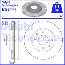 Delphi Ön Fren Aynası P106 I-Iı 91-02 206 98 306 93-01 Saxo 96-03 Xsara 97-00 247.5X20.4X4DLXHAVALI