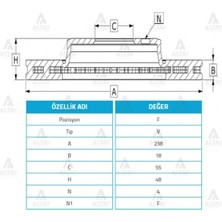 Bosch Fren Diski Corolla 88-95 / Ön Havalı 238-4BSH-0986479R75 BSH-0986479R75 Uyumlu