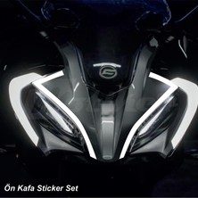Motiker Cfmoto 250SR Ön Kafa Sticker Etiket Modeli Beyaz
