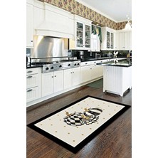 Dekomod Baskı Dört Mevsim Kaymaz Yıkanabilir Mutfak ve Oda Halısı Kabak