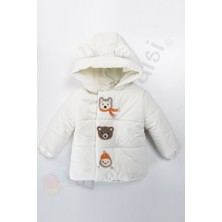 Bebek Vadisi Su Geçirmez Içi Kürklü Peluş Fermuarlı Kalın Kapüşonlu Şişme Kar Kışlık Erkek Bebek Mont Çocuk Kaban