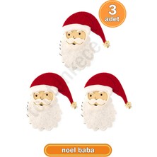 Empressco Kırmızı Keçe Noel Baba Süsleri, 3 Adet, 10 Cm, Yılbaşı Dekorasyonu