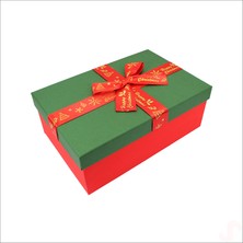 Süsle Bebek ve Parti Yeşil Kapaklı Fiyonklu Kırmızı Kutu, 21 cm - Orta Boy