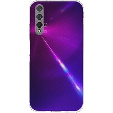 Caseworld Huawei Nove 5t ile Uyumlu Kapak Kamera Korumalı Şarj Yeri Tıpalı Şeffaf Silikon Kılıf