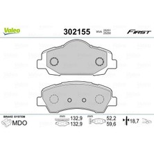 Valeo 9001135 - Ön Fren Balatası Peugeot P301 12 P308 13 Cıtroen C-Elysee 12 C4 14 266MM