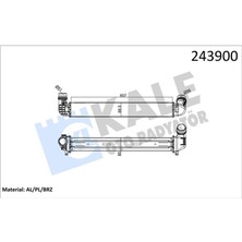 Kale Turbo Radyatörü Intercooler Fluence 10 1.5dcı 657X89X85 2 Sıra Alb Sistem