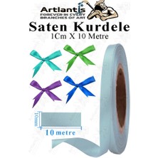 Artlantis Kurdele Saten 1 cm 10 Metre 1 Adet Saten Kurdela Parlak Hediye ve Süsleme Şeridi Süs Paketleme Çiçek Saç El Sanatı