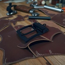 SRTfootcare Kemer Tokası 4,5 cm Döner Kafa 1 Adet Siyah Boyalı (Leathercraft, Deri Hobi)