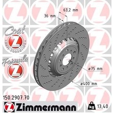 Zimmermann Fren Diski On Sol Bmw M5 F10 M6 F12 F13 F06 Havalı Delıklı Cıft Parcalı