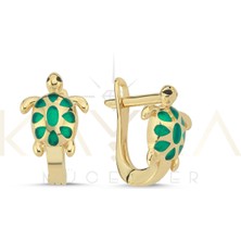 Kayra Mücevher Kaplumbağa  Altın Çocuk Küpesi ÇK87