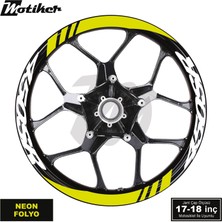 Motiker Cfmoto 450SR Geniş Jant Sticker Modeli 16'lı Neon Sarı Beyaz