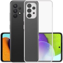 Caseworld Samsung Galaxy A52 ile Uyumlu Kapak Kamera Korumalı Şarj Yeri Tıpalı Şeffaf Silikon Kılıf