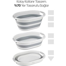 Mim Life 2'li Set Katlanabilir Çamaşır Sepeti Katlanabilir Akordiyon Su Kovası Yeni Nesil Temizlik Seti